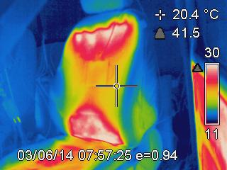 © Fraunhofer IBP Thermal image of the driver's seat in a car.
